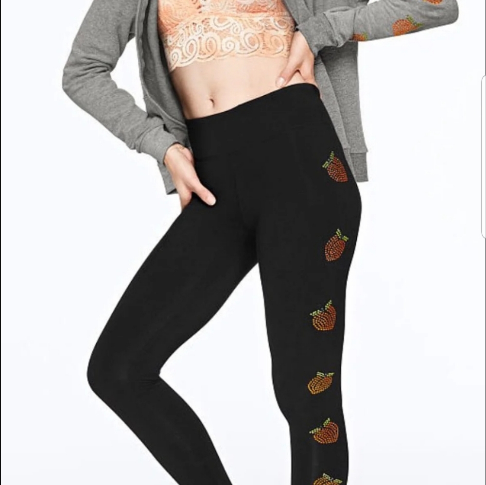 NEW VS PINK PEACH BLING LEGGINGS